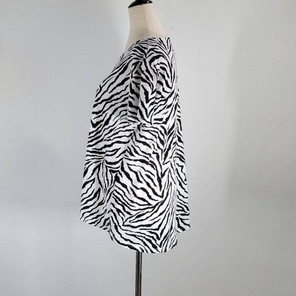 ZARA zebra print T-shirt Sz M - Picture 3 of 7